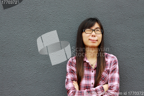 Image of Asian woman with special facial expression