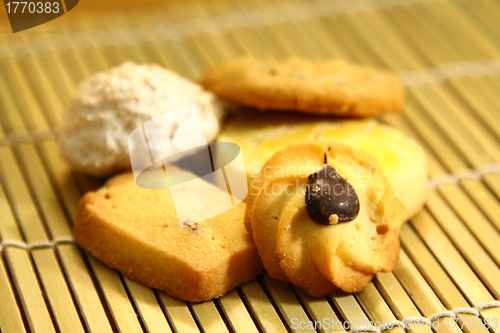 Image of Cookies on bamboo plate