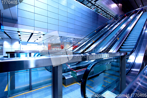 Image of Moving escalator in blurred motion