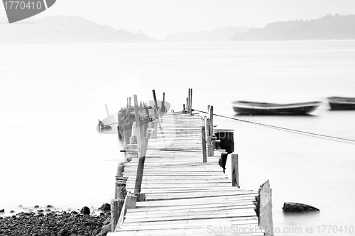 Image of Wooden pier at low saturation