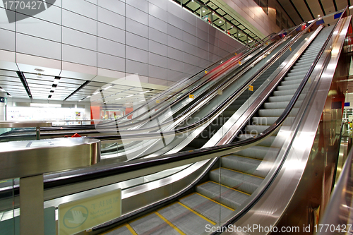 Image of Moving escalator in blurred motion