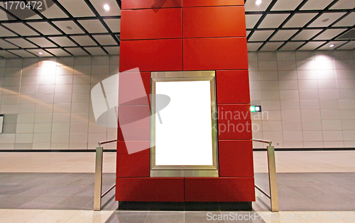 Image of Blank billboard in train station