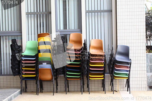 Image of Many colorful chairs