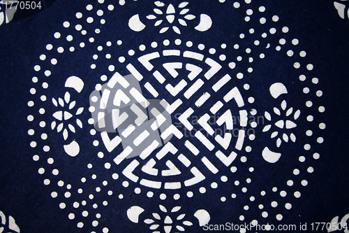 Image of Blue cloth chinese pattern background