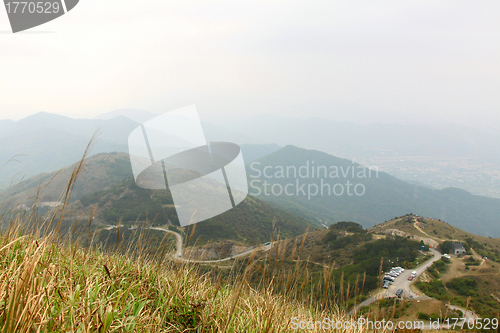 Image of Mountains in Hong Kong at cloudy day