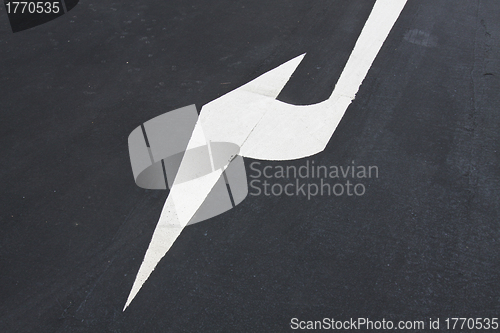 Image of Turn right sign on the ground