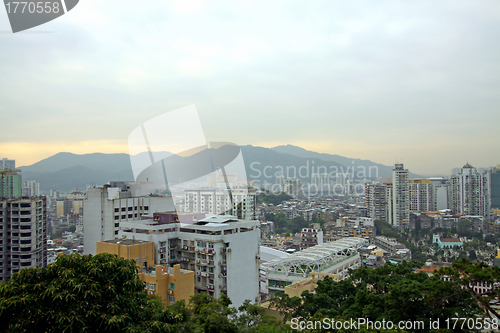 Image of Macau downtown at sunset