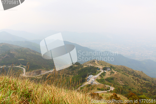 Image of Mountains in Hong Kong at cloudy day