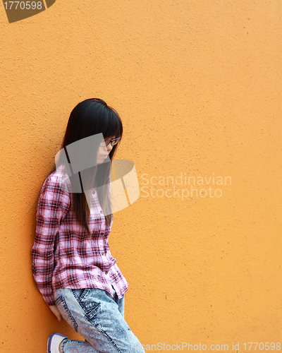 Image of Asian sad woman