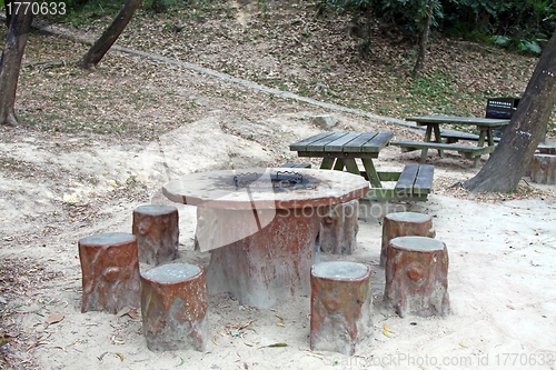 Image of Barbecue chairs and tables