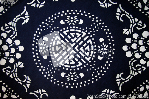 Image of Blue cloth chinese pattern background