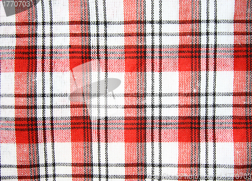 Image of Red checkers cloth background