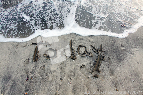 Image of Today words on sand