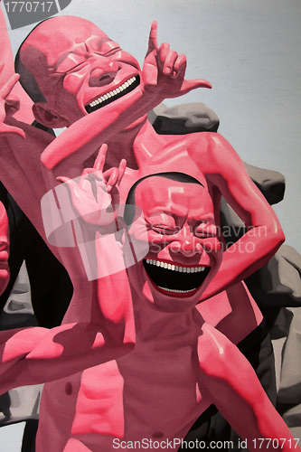 Image of Human laughing face background