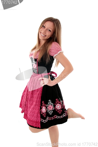 Image of Joyful woman in dirndl