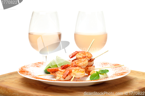 Image of Fried King Prawns Served in Plate