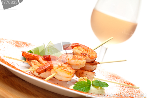 Image of Fried King Prawns Served in Plate