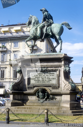 Image of Monument of general Lamarmora  Turin Piedmont Italy