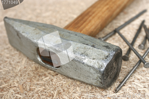 Image of Hammer and  nails