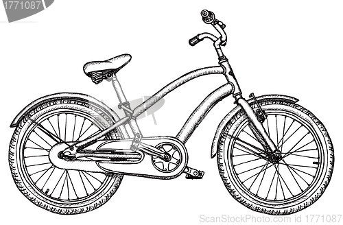 Image of Old bicycle - rough drawing