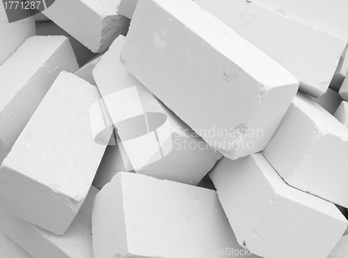 Image of A large pile of white bricks