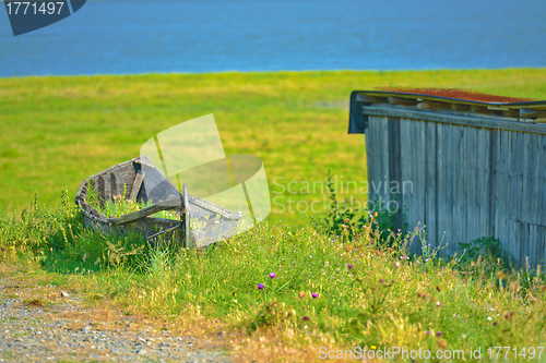 Image of Old boat on the land