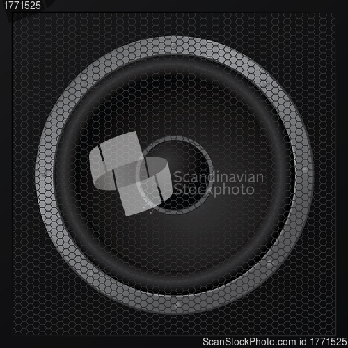 Image of Black loudspeaker closeup