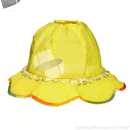 Image of Yellow panama for a little girl on white