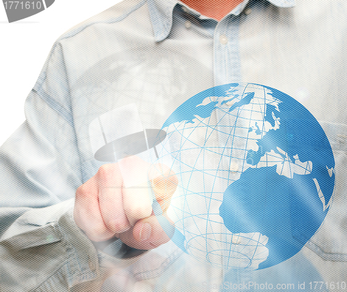 Image of Pushing Globe Icon