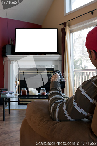 Image of Man Watches TV