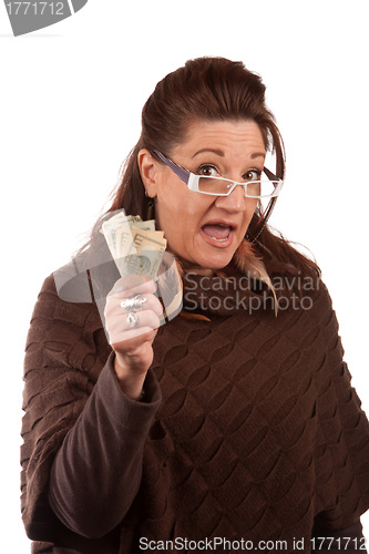 Image of Woman Holding Money