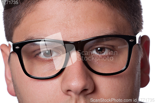 Image of Teenager Wearing Nerd Glasses