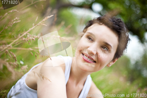 Image of girl on green field 