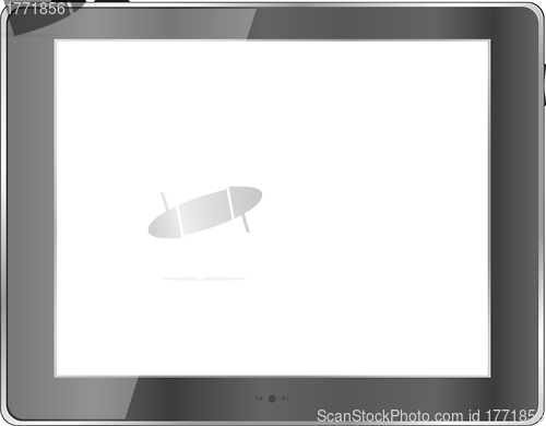 Image of Black abstract tablet pc on white background