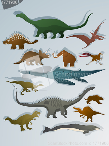 Image of Cartoon style dinosaurs
