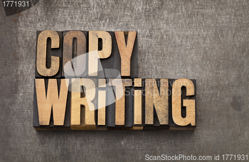 Image of copywriting word in wood type