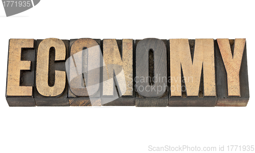 Image of economy word in wood type