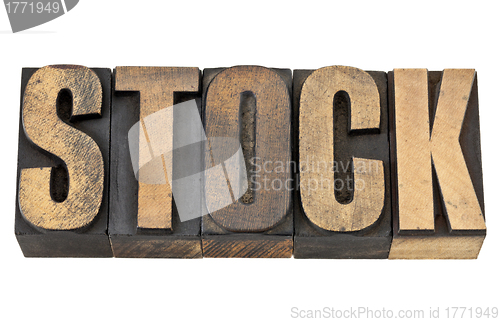 Image of stock word in wood type