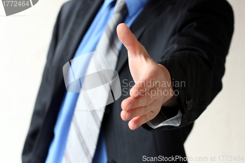 Image of business man is willing to cooperate