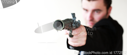 Image of man is ready to shoot