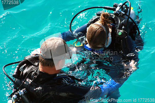 Image of learn to dive in the sea with teacher