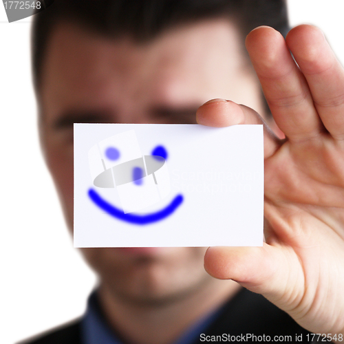 Image of smile on business card