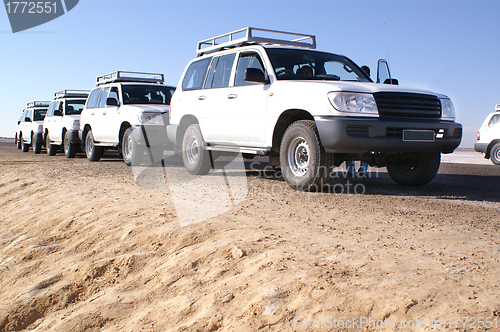 Image of white jeeps