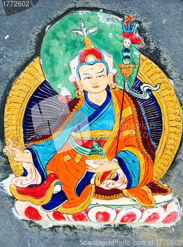 Image of Ancient wall painting art of buddha