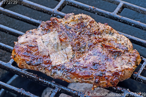 Image of lamb chop on barbecue