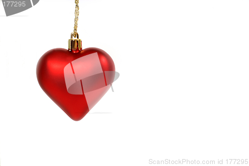 Image of Hanging red heart shaped ornament