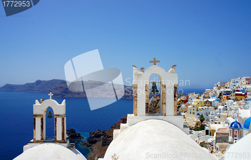 Image of Amazing small white houses of Santorini