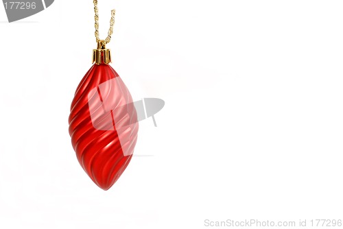 Image of Hanging red spiral Christmas ornament
