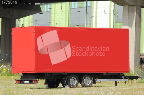 Image of plain red truck trailer