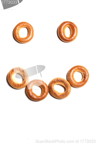 Image of isolated pastry ring smiley